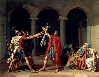 היצירה הכי מפורסמת בסגנון הניאו-קלסיציזם היא "The Oath of the Horatii" של ז'אק-לואיס דיוויד