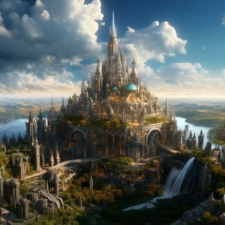 fantasy City in the sky, Ultra HD, 8K --v 5.2