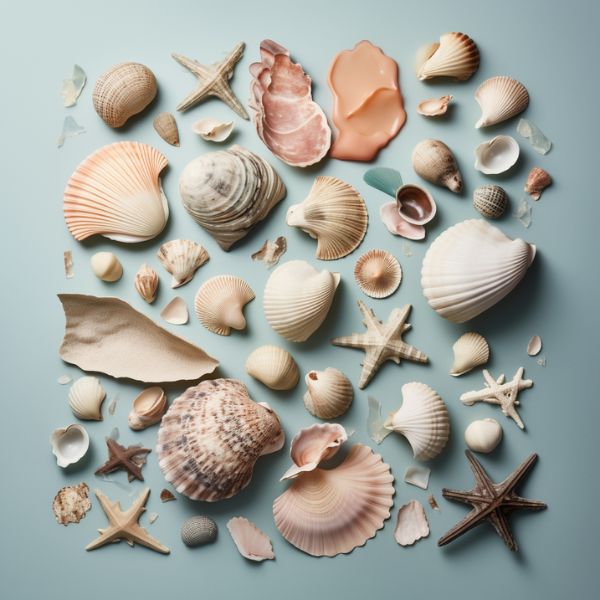 knolling seashells