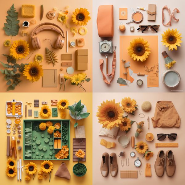 knolling sunflowers