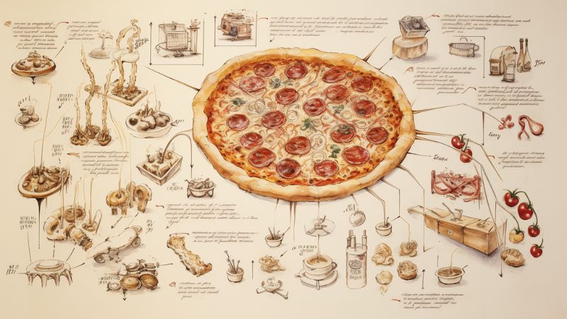 דרך ויזואלית מהממת להמחשת תהליך הכנת פיצה במידג'רני