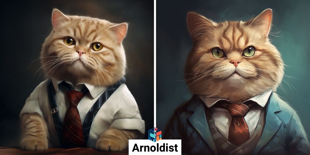 חתול חמוד שמן עם עניבה בסגנון Arnoldist  - מדריכים למידג'רני