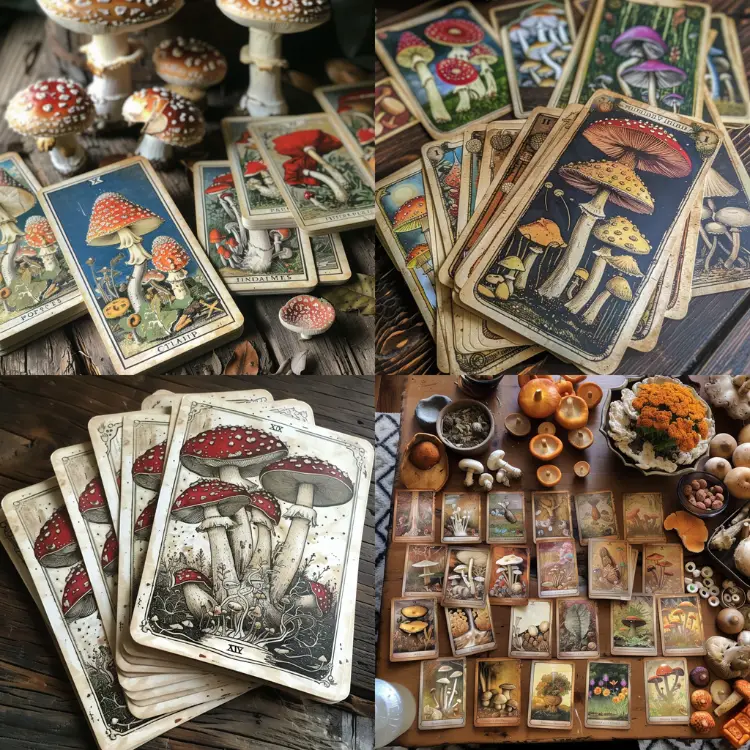knolling of Mushroom Tarot Cards v 6.0